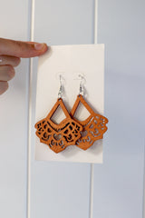 India Wood Boho Earrings