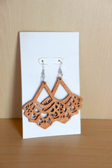 India Wood Boho Earrings