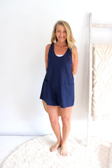 Paris Jumpsuit 100% Cotton In Navy