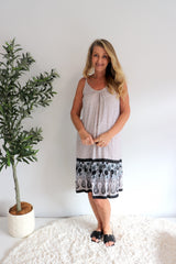 Oasis Dress in Taupe Fern