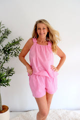 Designer RO Cotton PJ Set in Pink Gingham