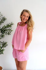 Designer RO Cotton PJ Set in Pink Gingham