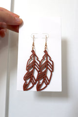 Long Leaf Wood Earrings
