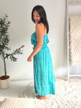 Daytripper Tube Maxi Dress In Aqua Tie Dye