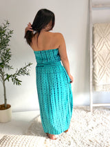Daytripper Tube Maxi Dress In Aqua Tie Dye