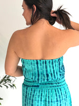 Daytripper Tube Maxi Dress In Aqua Tie Dye