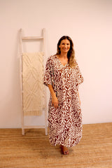 Long Kaftan In Mediterranean Chocolate