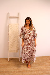 Long Kaftan In Mediterranean Chocolate