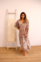 Long Kaftan In Mediterranean Chocolate