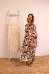 Long Kaftan In Mediterranean Chocolate