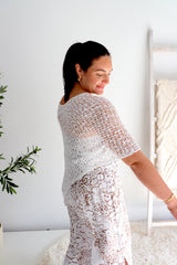 Mini Travel Poncho in White