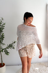 Mini Travel Poncho in White