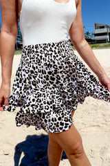 Ripple Effect Mini Skirt Black Leopard