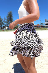 Ripple Effect Mini Skirt Black Leopard