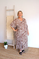 Long Kaftan In Mediterranean Chocolate