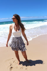 Ripple Effect Mini Skirt Black Leopard