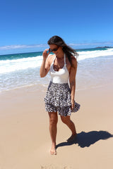 Ripple Effect Mini Skirt Black Leopard