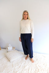 Lux Dream Pant in Cotton Plain Navy