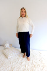 Lux Dream Pant in Cotton Plain Navy