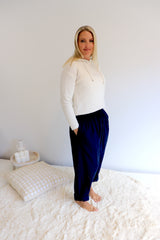 Lux Dream Pant in Cotton Plain Navy