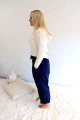 Lux Dream Pant in Cotton Plain Navy