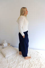 Lux Dream Pant in Cotton Plain Navy