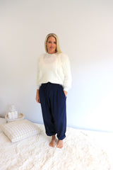 Lux Dream Pant in Cotton Plain Navy