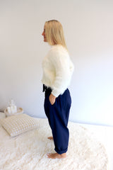 Lux Dream Pant in Cotton Plain Navy