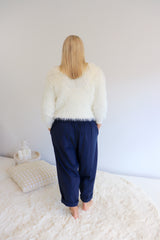 Lux Dream Pant in Cotton Plain Navy