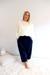 Lux Dream Pant in Cotton Plain Navy