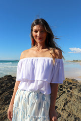 Love The Frill On Or Off the Shoulders Top In White