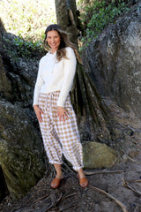 Dream Pant in Cotton Gingham Latte