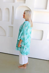 Set Free Batwing Top/Dress In Mint Leaf