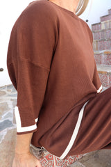 Elodie Knit Set in Chocolate