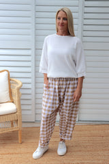 Dream Pant in Cotton Gingham Latte