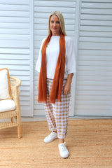 Dream Pant in Cotton Gingham Latte