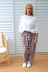 Dream Pant in Cotton Gingham Chocolate