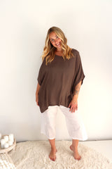 Relaxed Boho One Size Top in Coco