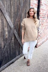 Calli Round Neck Sweater in Biscuit