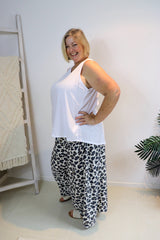 Caribbean Long Wide Leg Pant In Grey Jaguar