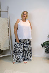 Caribbean Long Wide Leg Pant In Grey Jaguar