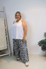 Caribbean Long Wide Leg Pant In Grey Jaguar
