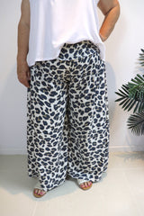 Caribbean Long Wide Leg Pant In Grey Jaguar