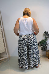 Caribbean Long Wide Leg Pant In Grey Jaguar