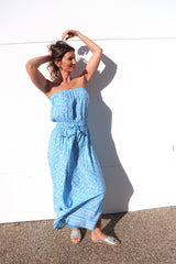 Daytripper Tube Maxi Dress In Ocean Blossom