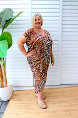 Island Holiday High Low Dress In Malawi Gold