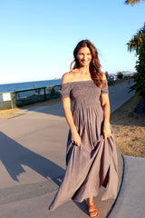 Day Off Maxi Dress in Silver Grey