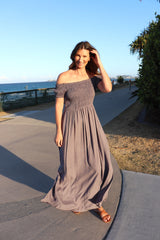 Day Off Maxi Dress in Silver Grey