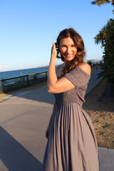 Day Off Maxi Dress in Silver Grey