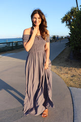 Day Off Maxi Dress in Silver Grey